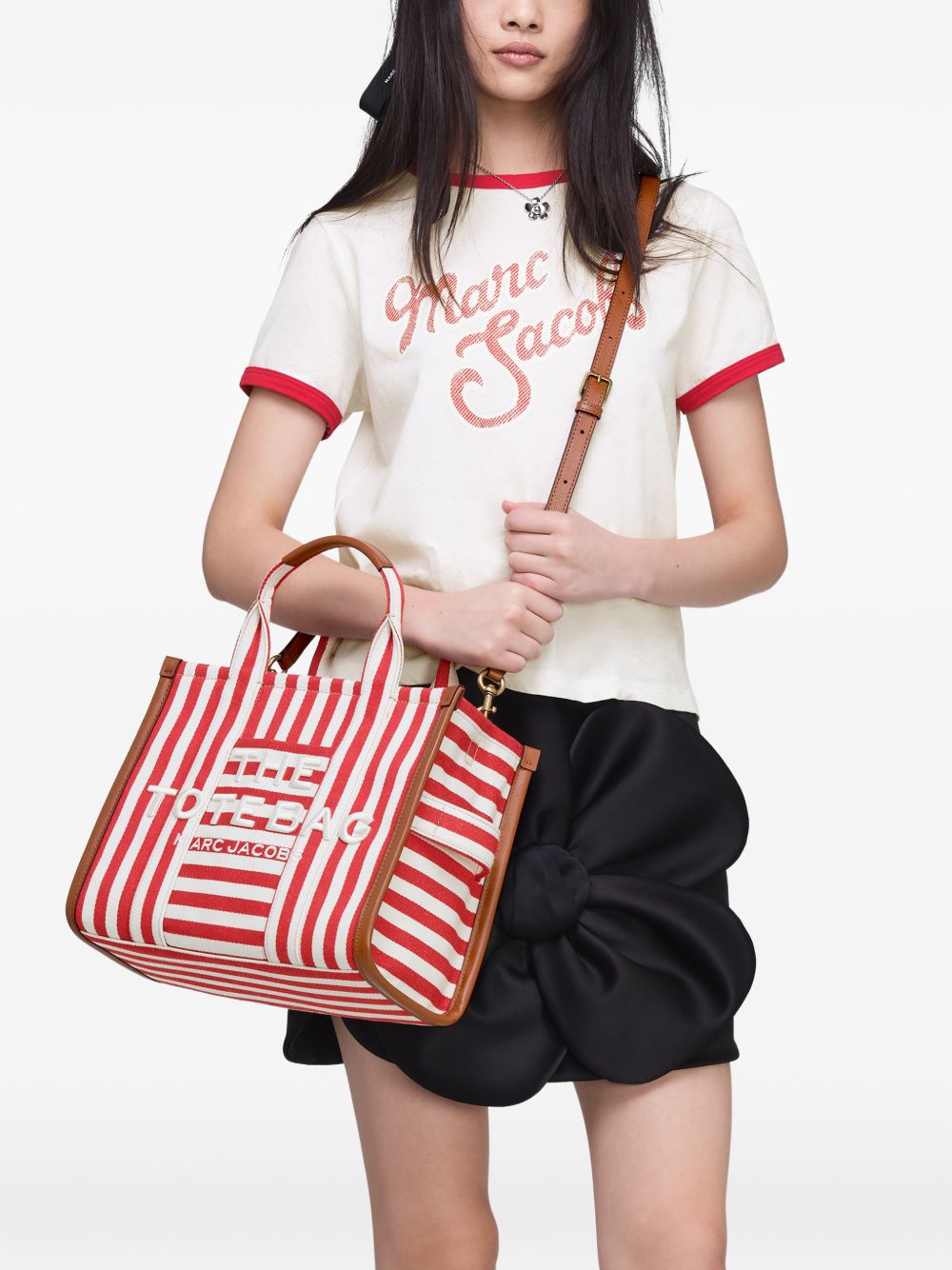 MARC JACOBS The Stripe Canvas Medium Tote Bag a righe
