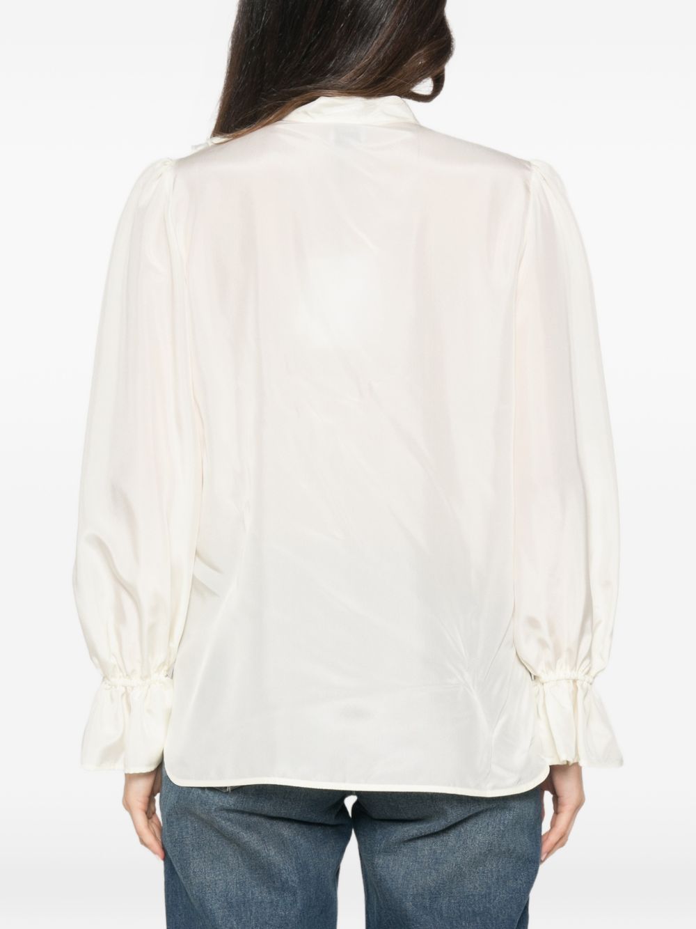 MARELLA Camicia Caldaia bianca in seta con rouches