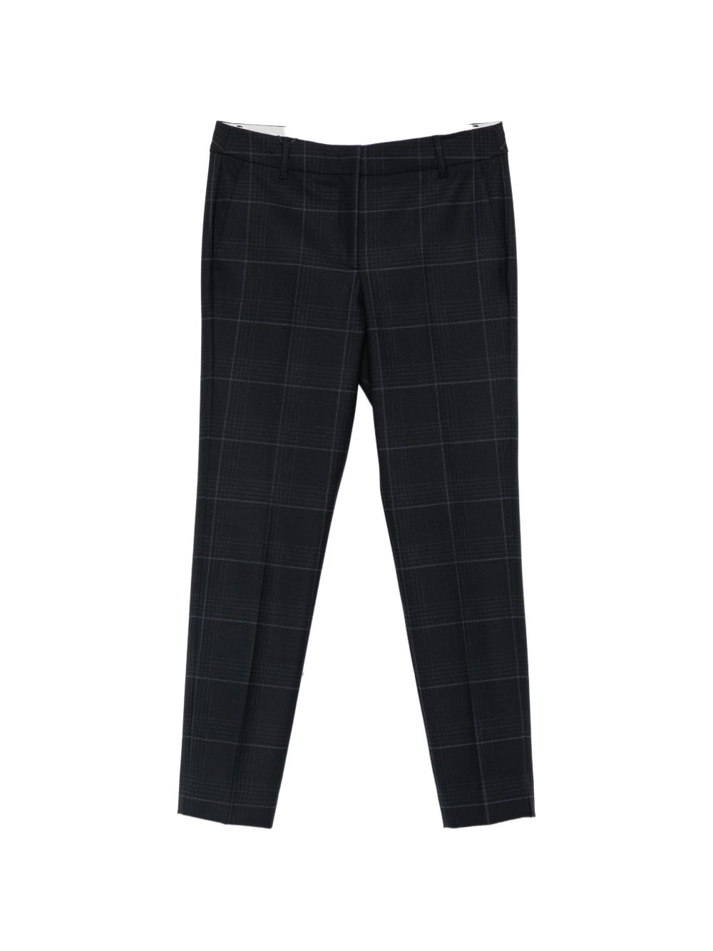MARELLA Pantaloni slim a quadri blu navy in misto lana