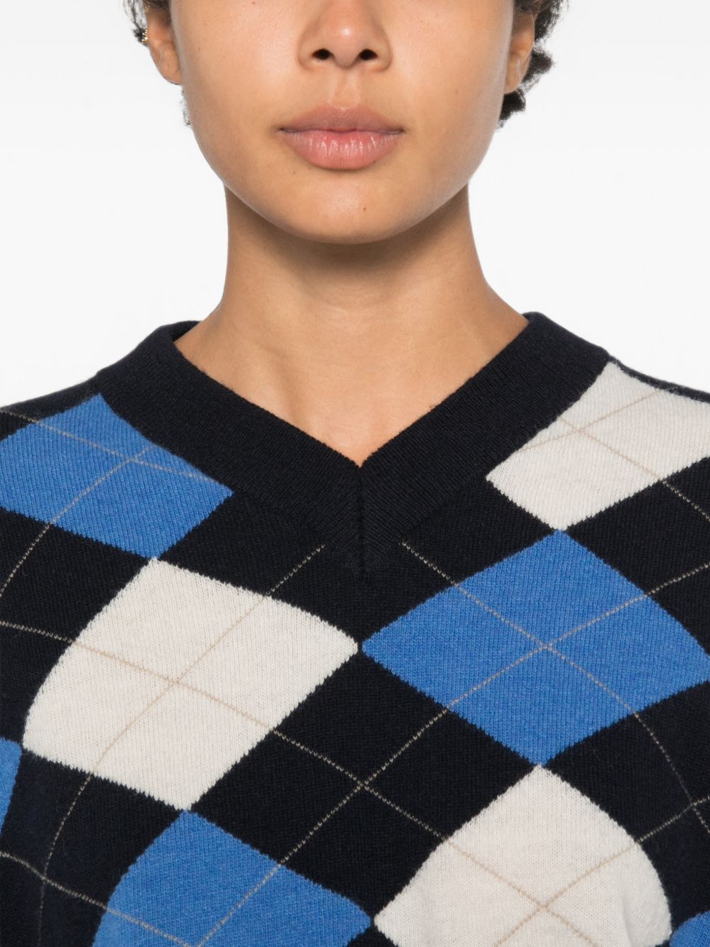 MARELLA Maglia a rombi in lana e cashmere