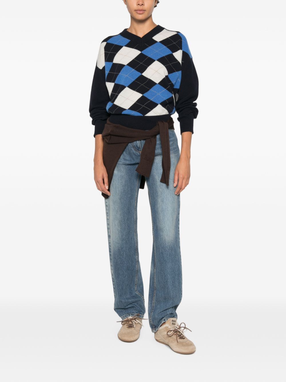 MARELLA Maglia a rombi in lana e cashmere