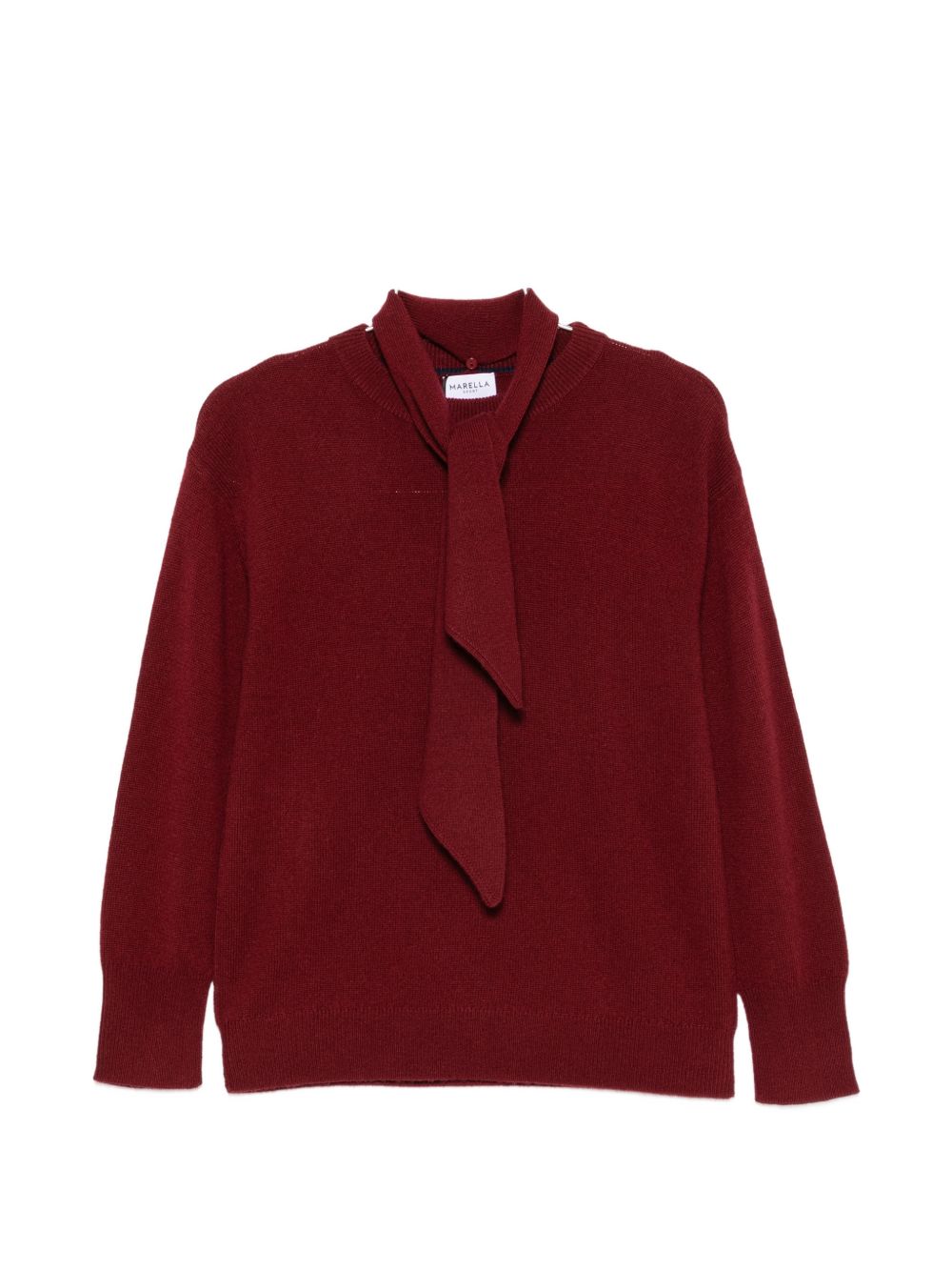 MARELLA SPORT Maglia bordeaux con foulard al collo integrato