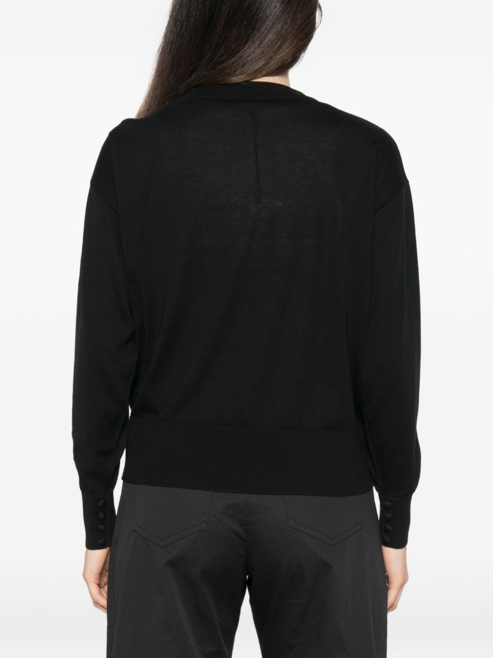 MARELLA SPORT Maglia Facella con scollo a V nera in lana misto cashmere
