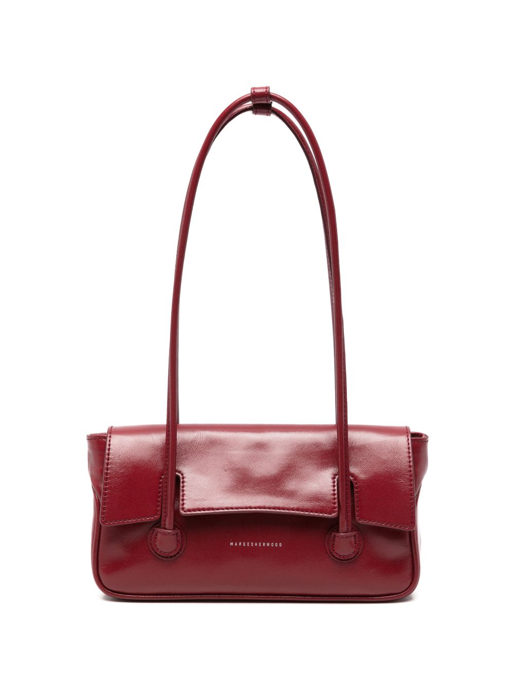 MARGESHERWOOD Flap Small Borsa a Spalla in Pelle rossa Lucida