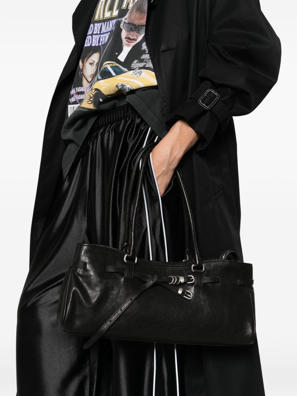 MARGESHERWOOD Borsa a spalla Soft Grandma nera in pelle