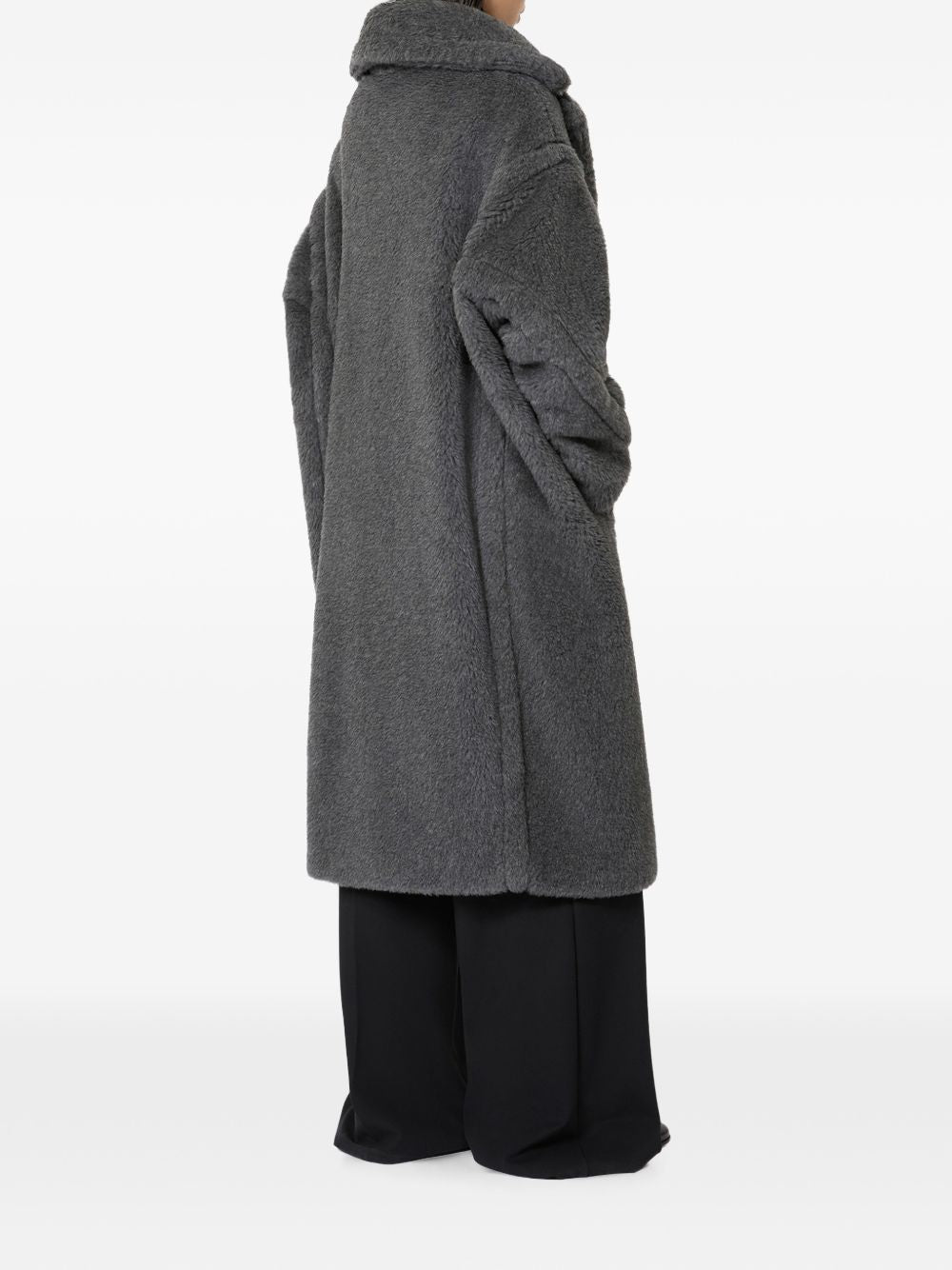 MAX MARA Cappotto lungo Teddy Bear in lana e alpaca grigio scuro