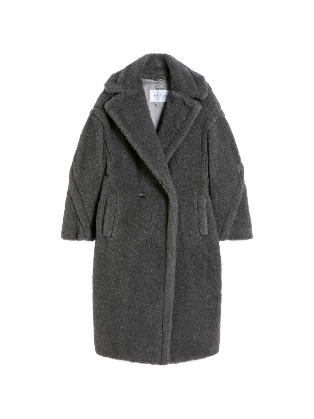 MAX MARA Cappotto lungo Teddy Bear in lana e alpaca grigio scuro
