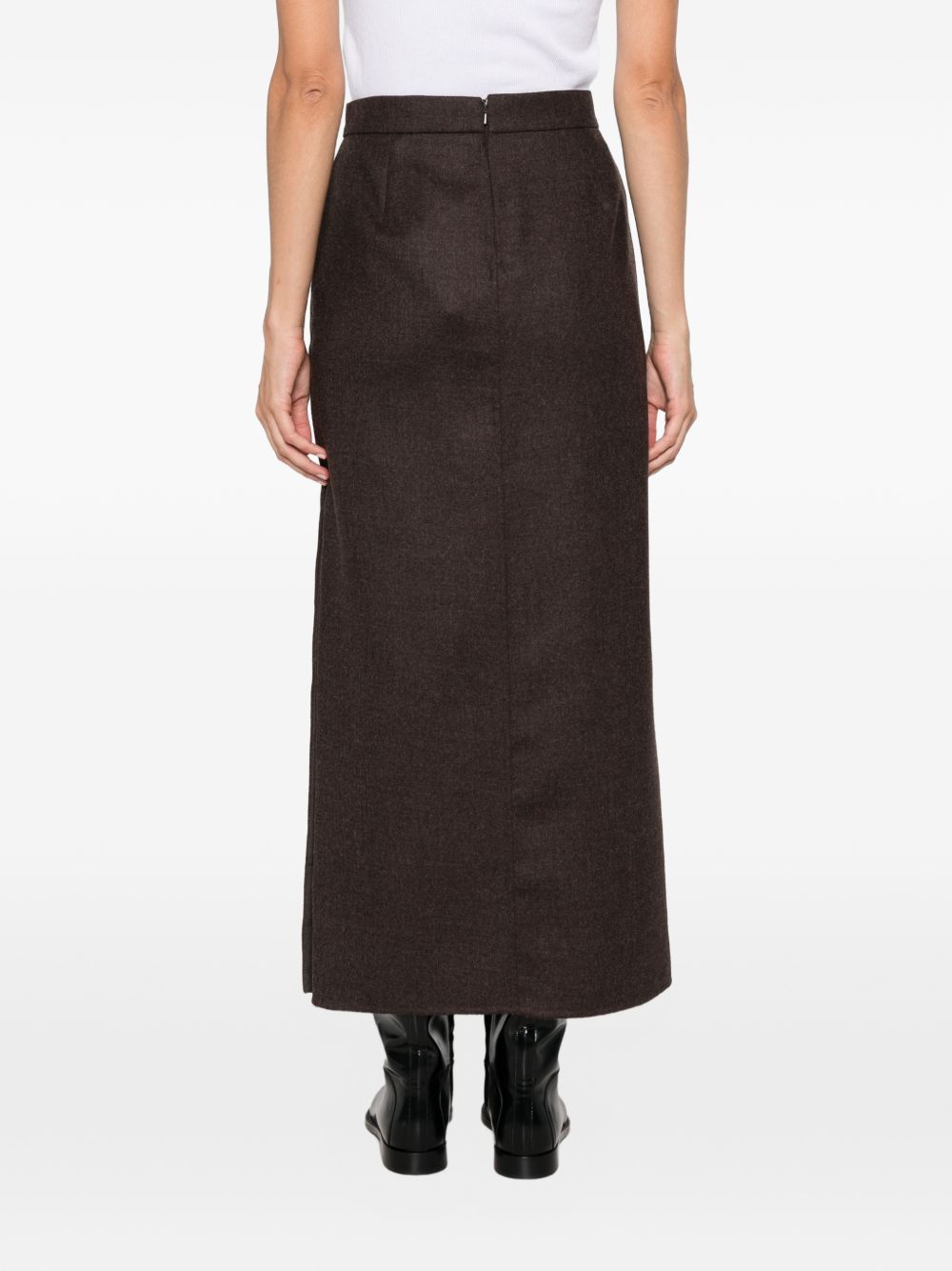 MAX MARA Gonna lunga dalla linea dritta con spacco con bottoni a pressione sul lato sinistro