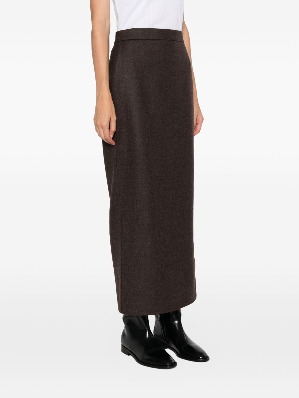 MAX MARA Gonna lunga dalla linea dritta con spacco con bottoni a pressione sul lato sinistro
