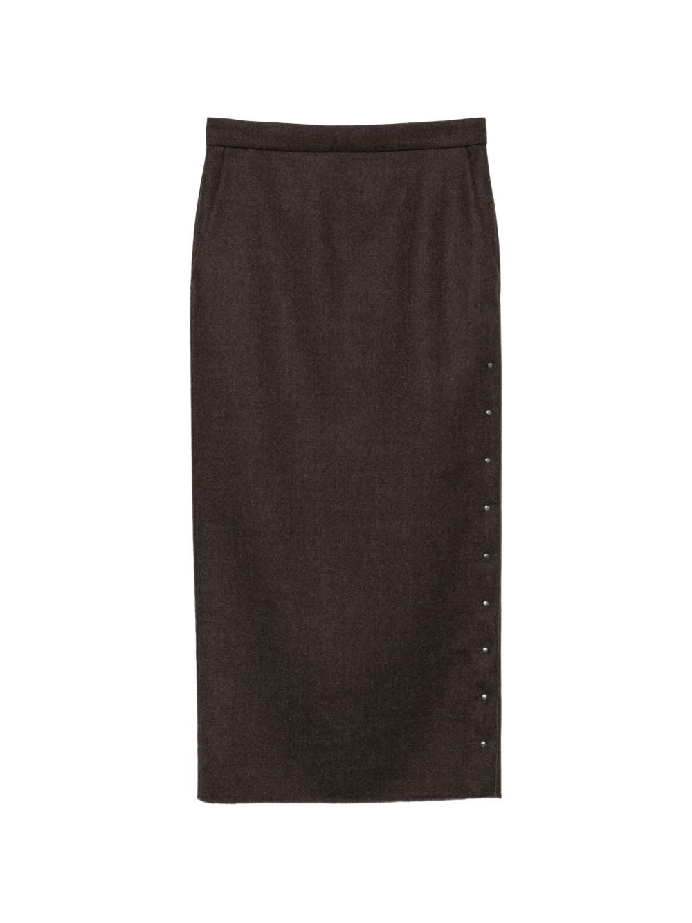MAX MARA Gonna lunga dalla linea dritta con spacco con bottoni a pressione sul lato sinistro