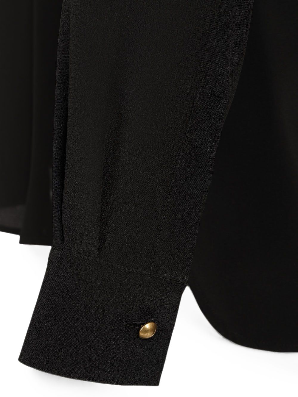 MAX MARA Blusa nera in seta con scollo a V e foulard