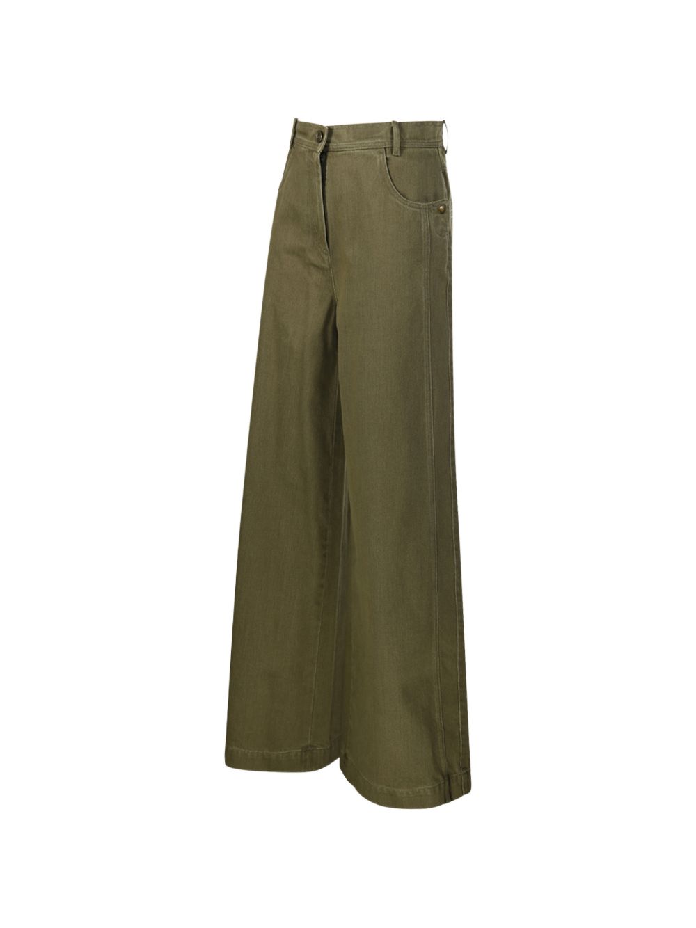 MAX MARA Pantaloni palazzo in cotone a gamba larga con logo ricamato
