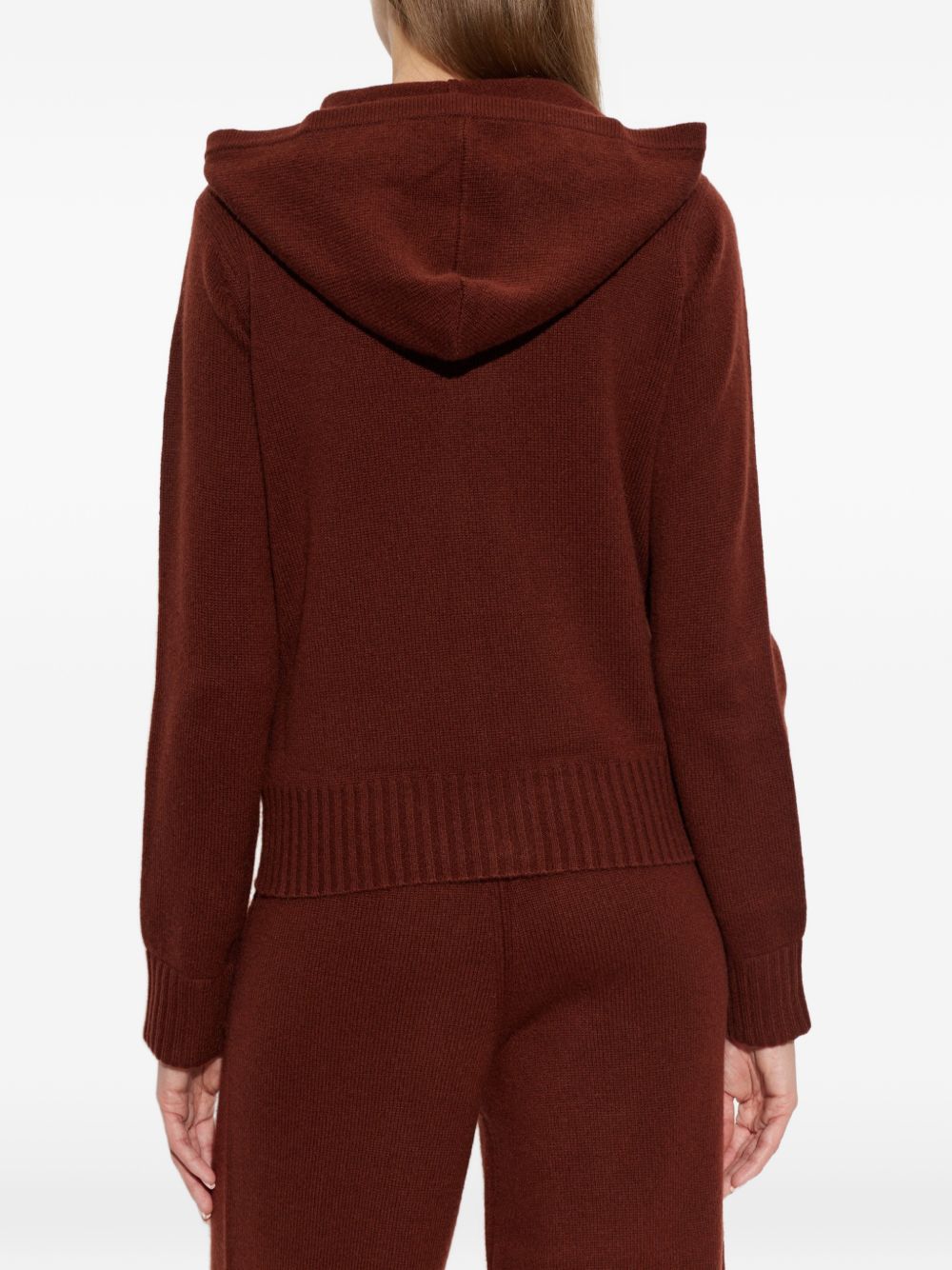 MAX MARA Cardigan modello felpa in cashmere bordeaux