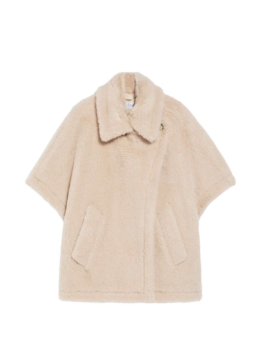 MAX MARA Mantella corta in tessuto teddy color beige