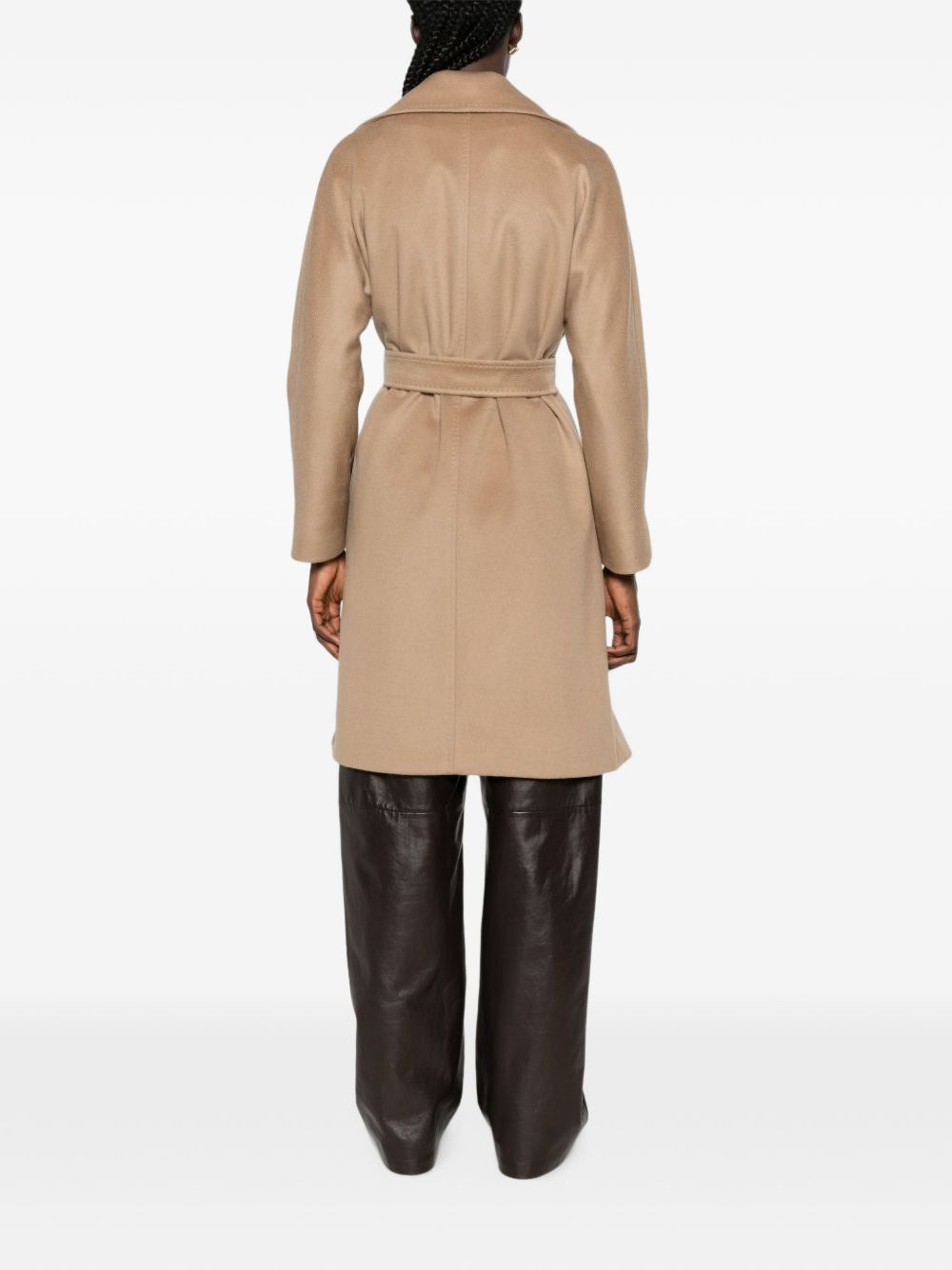 MAX MARA STUDIO Cappotto Cammello a Vestaglia in Lana