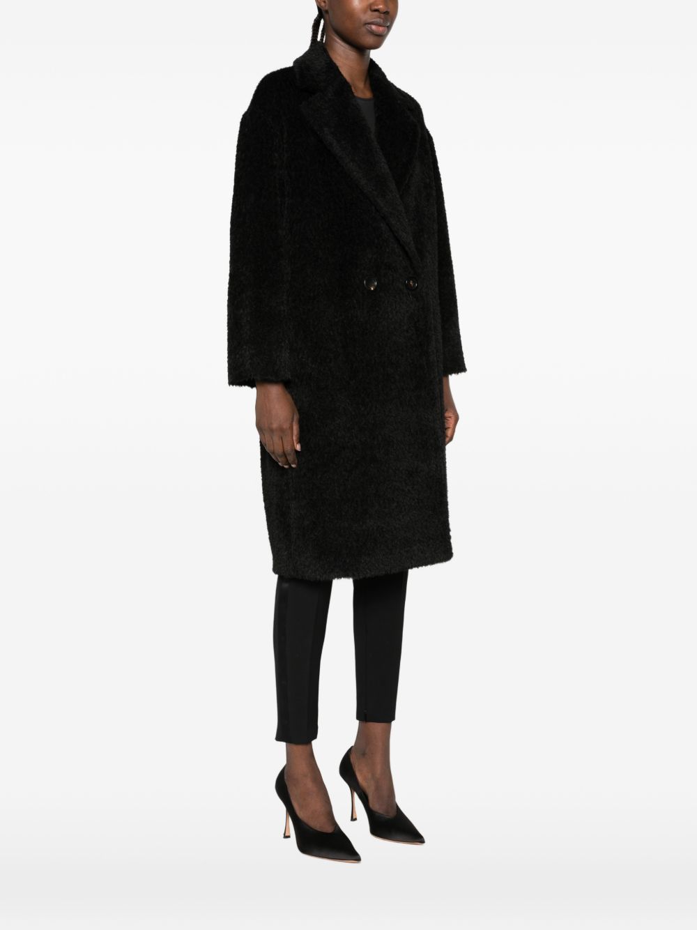 MAX MARA STUDIO Cappotto in lana e alpaca nero