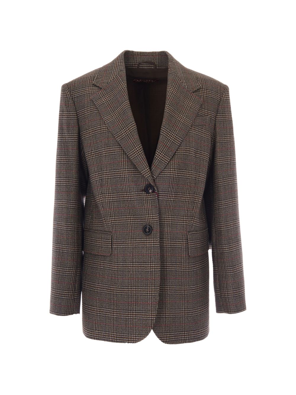MAX MARA STUDIO Blazer in Lana a Quadri Marrone
