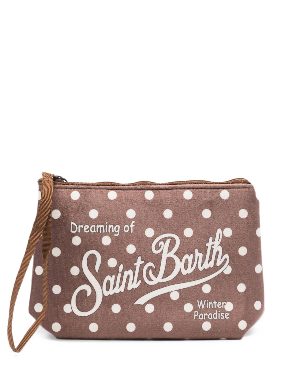 MC2 SAINT BARTH Pochette Aline marrone a pois bianchi