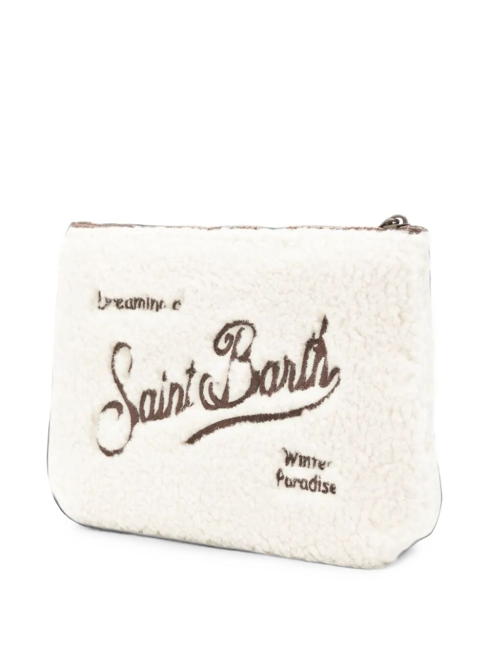 MC2 SAINT BARTH Pochette panna in tessuto teddy
