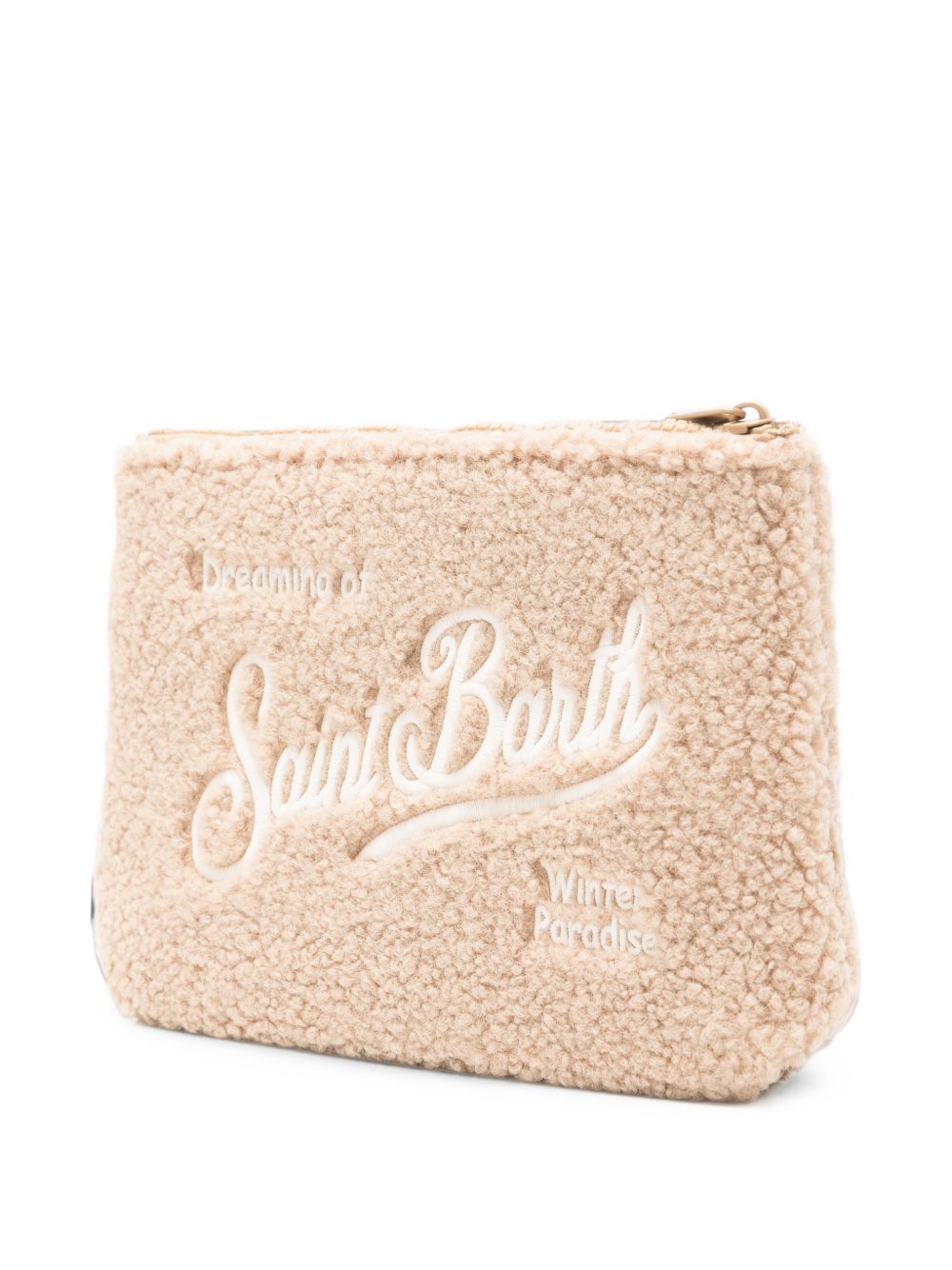 MC2 SAINT BARTH Pochette beige in tessuto teddy