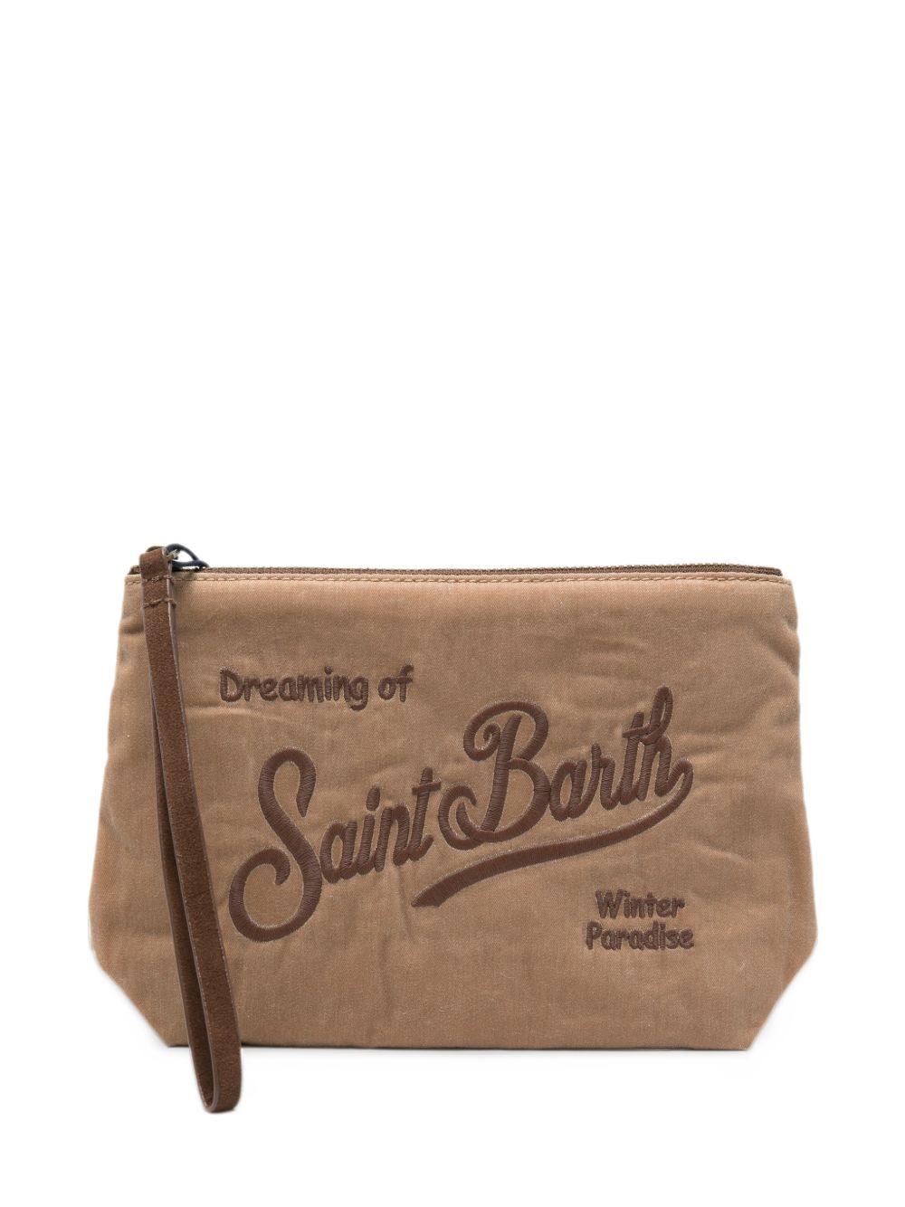 MC2 SAINT BARTH Pochette Aline Wax beige con logo