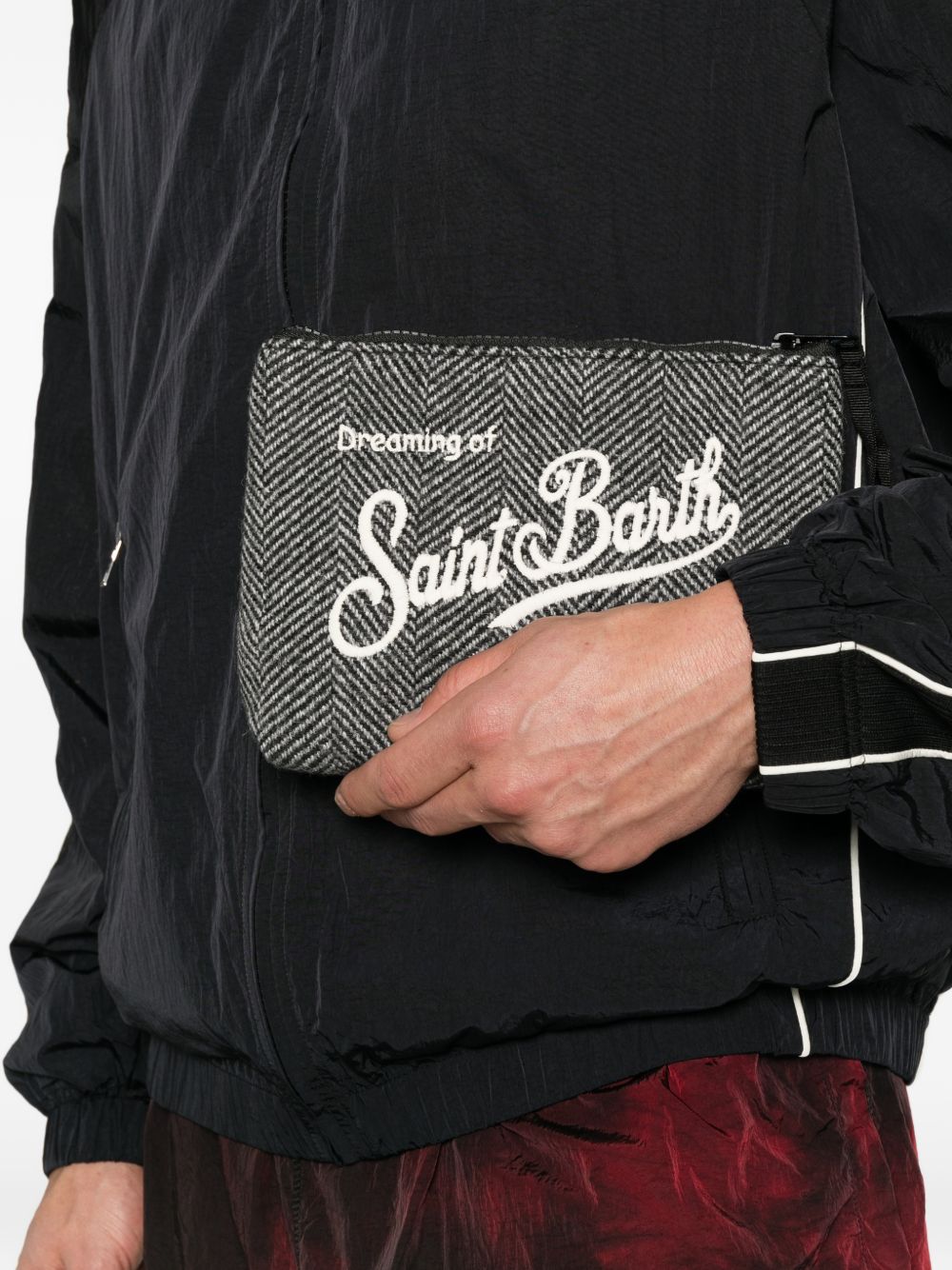 MC2 SAINT BARTH Christmas Box con Pochette spigata e berretto nero