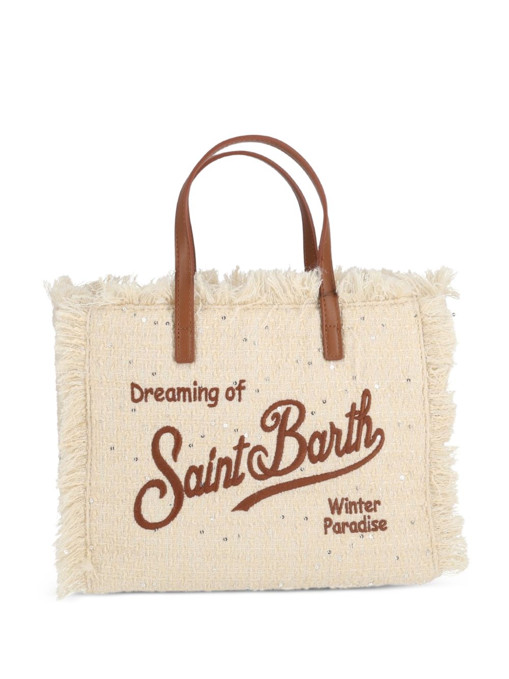 MC2 SAINT BARTH Borsa Colette in tweed avorio
