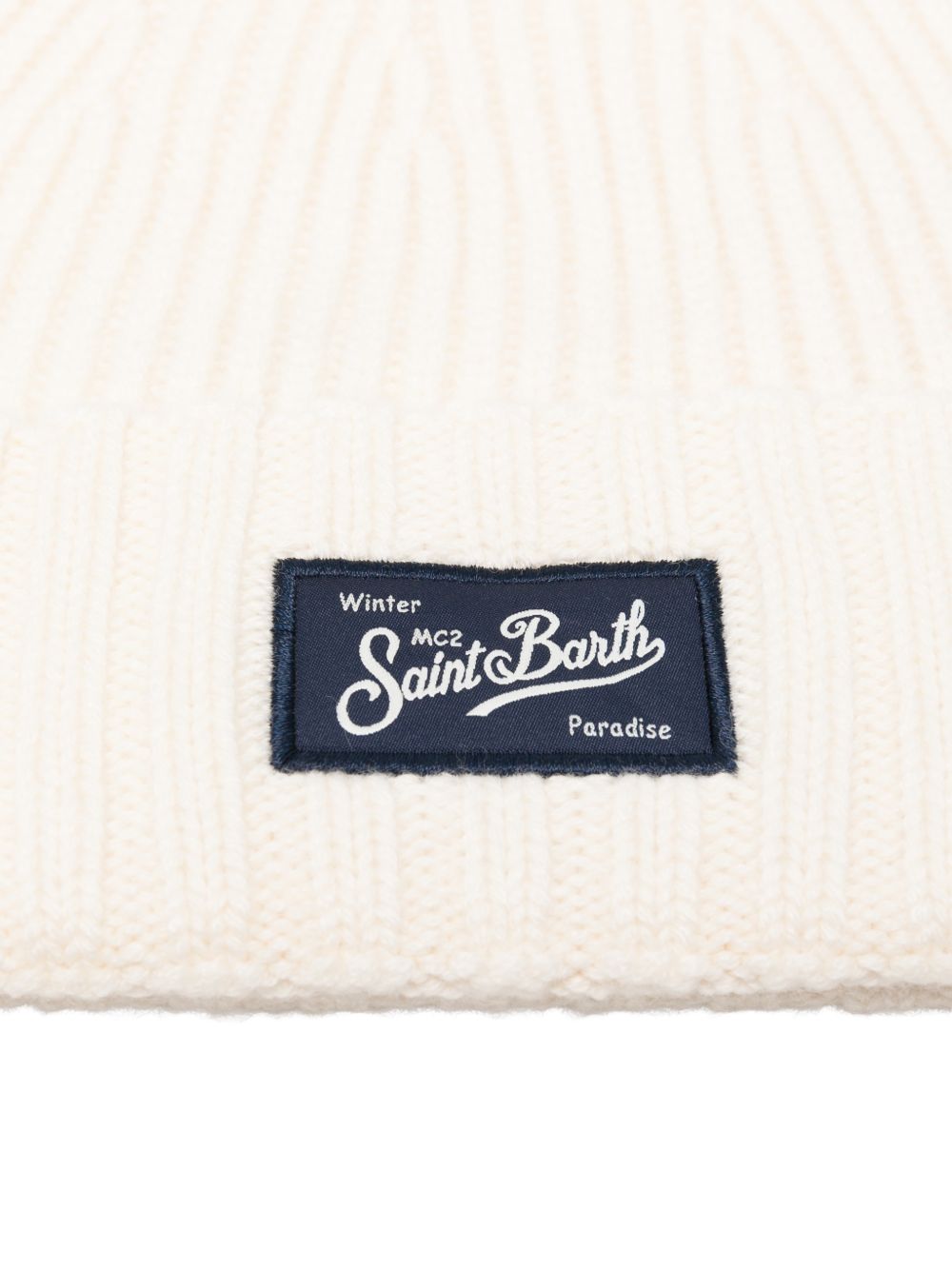 MC2 SAINT BARTH Berretto bianco con patch logo