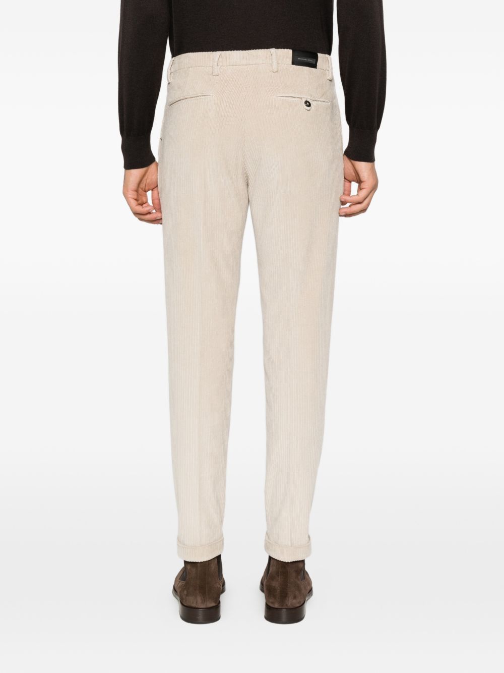 MICHAEL COAL Pantaloni in misto cotone beige