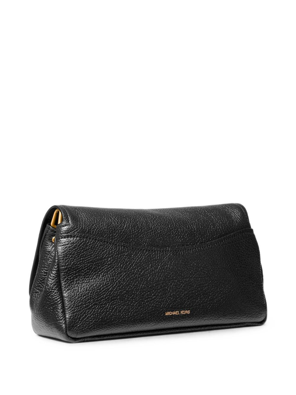MICHAEL KORS Borsa in pelle nera con placca logo dorata