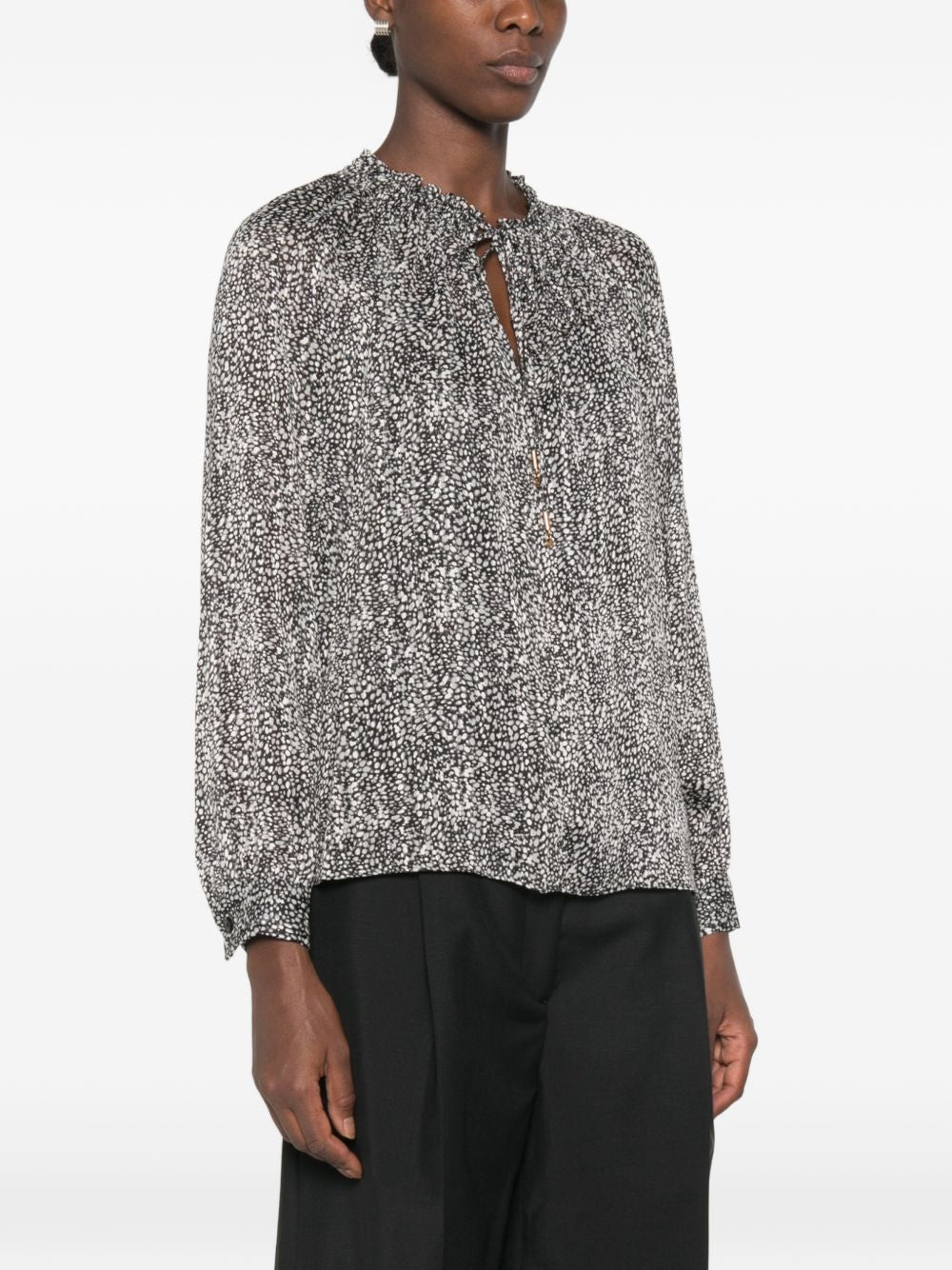 MICHAEL KORS Blusa multicolore grigia con sottoveste nera