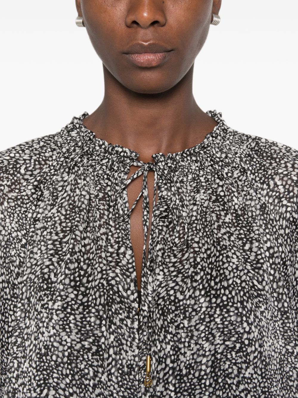 MICHAEL KORS Blusa multicolore grigia con sottoveste nera
