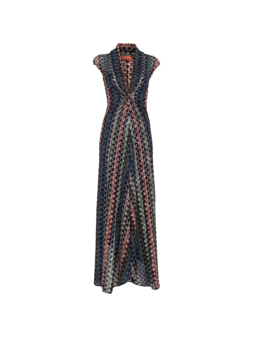 MISSONI Abito lungo multicolor senza maniche con scollo a V