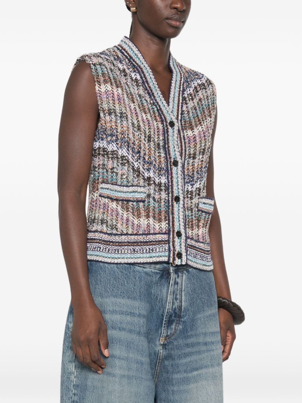 MISSONI Gilet in maglia con motivo multicolore