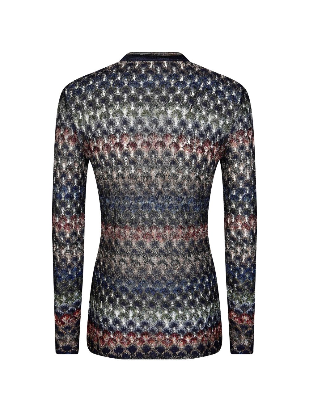 MISSONI Maglia con scollo a V effetto crochet multicolore