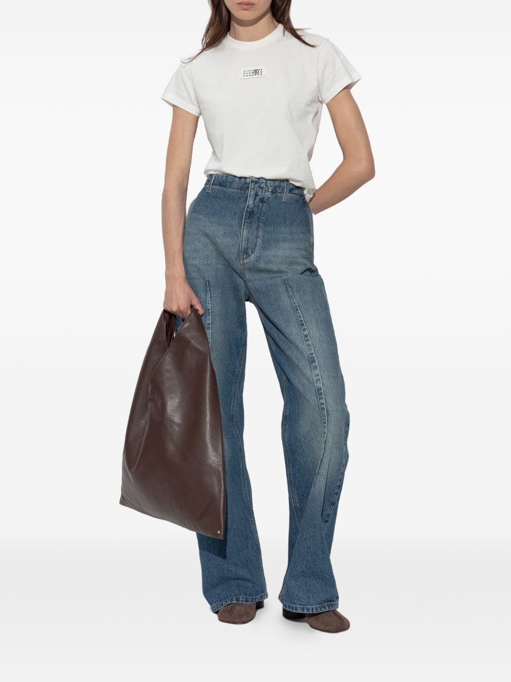 MM6 MAISON MARGIELA T-shirt in cotone con patch logo numerico