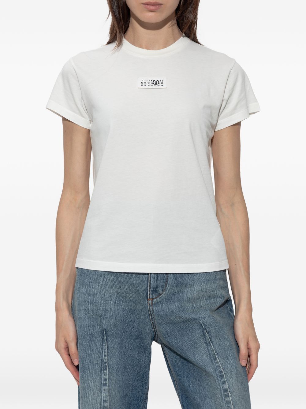 MM6 MAISON MARGIELA T-shirt in cotone con patch logo numerico