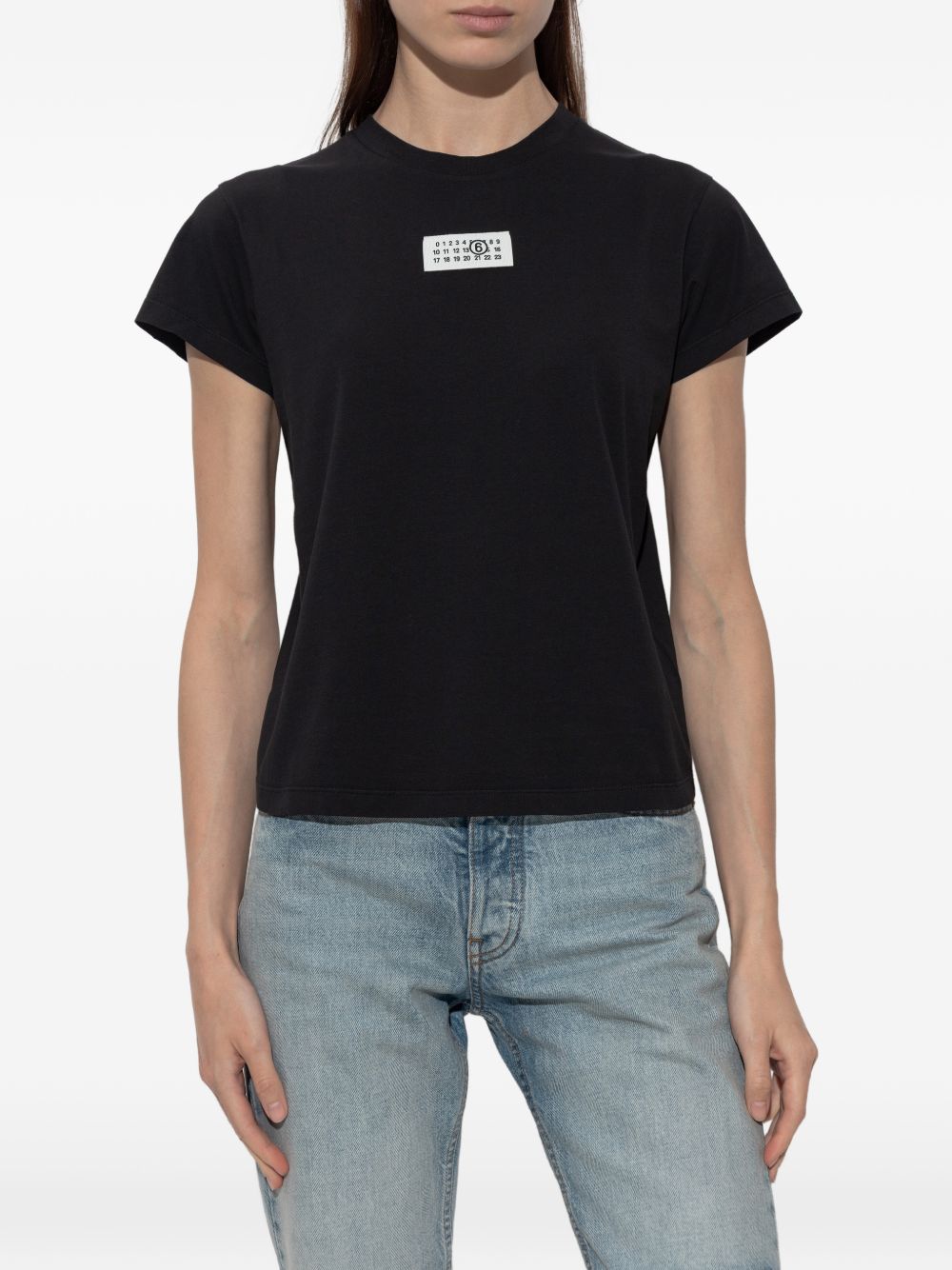 MM6 MAISON MARGIELA T-shirt in cotone con patch logo numerico