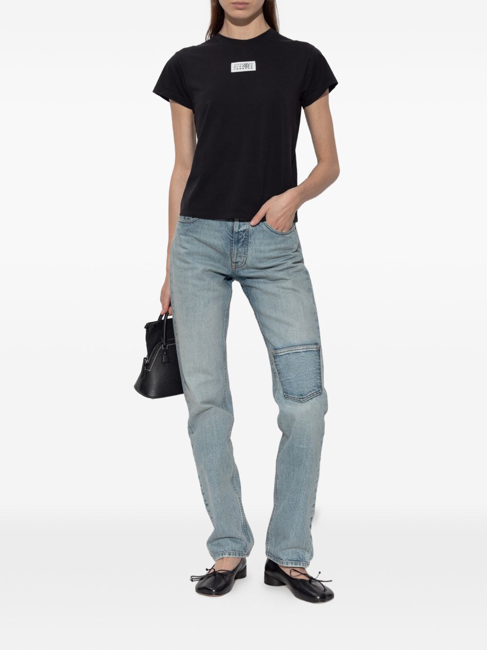 MM6 MAISON MARGIELA T-shirt in cotone con patch logo numerico