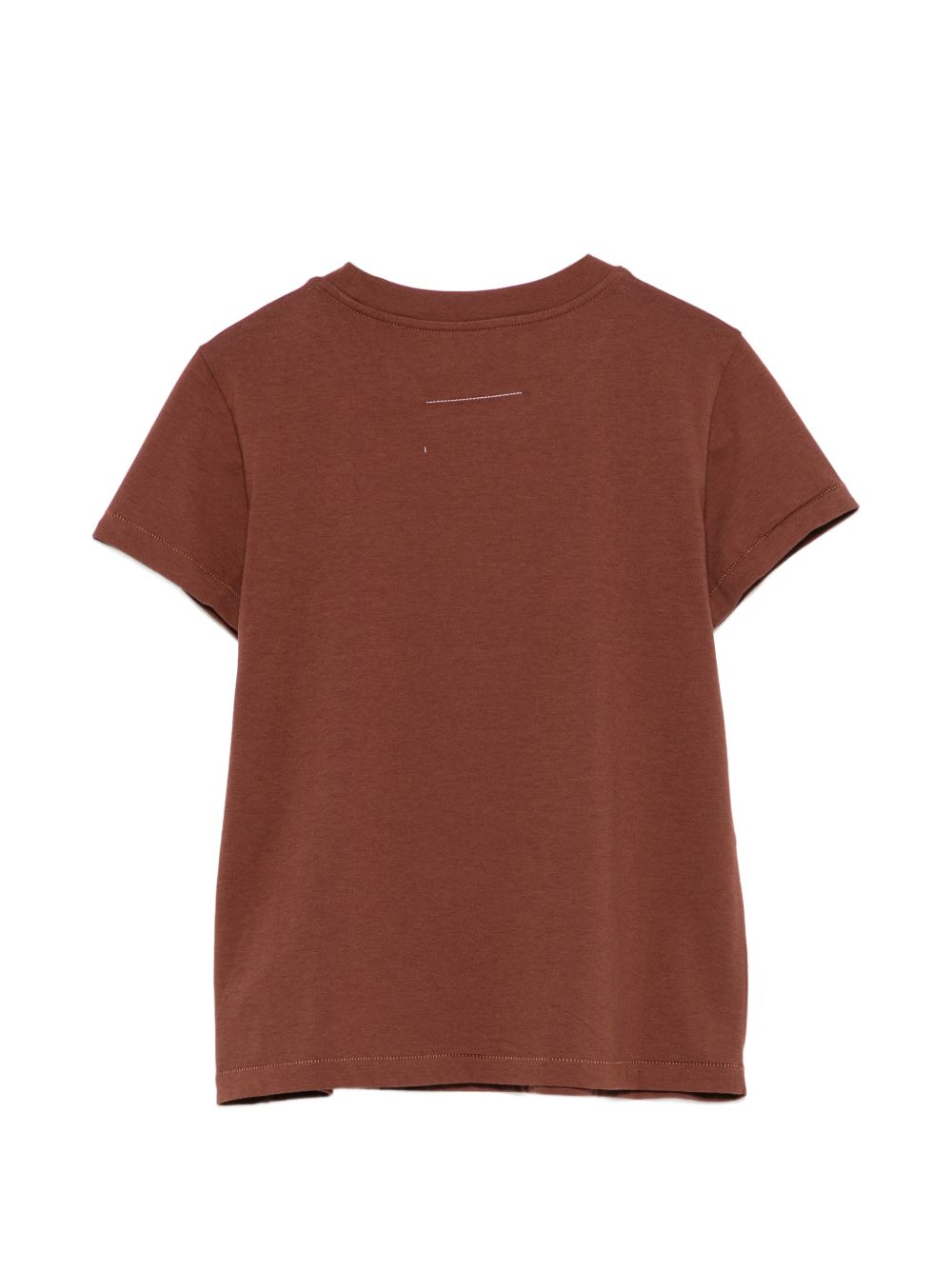 MM6 MAISON MARGIELA T-shirt girocollo in cotone marrone con stampa mela