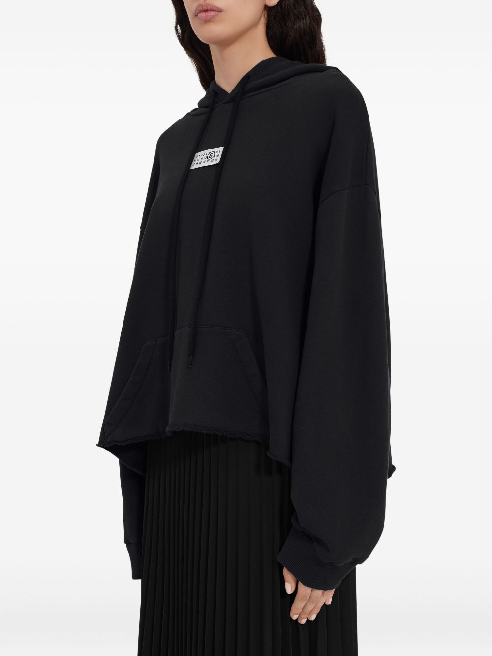 MM6 MAISON MARGIELA Felpa con cappuccio in cotone nero