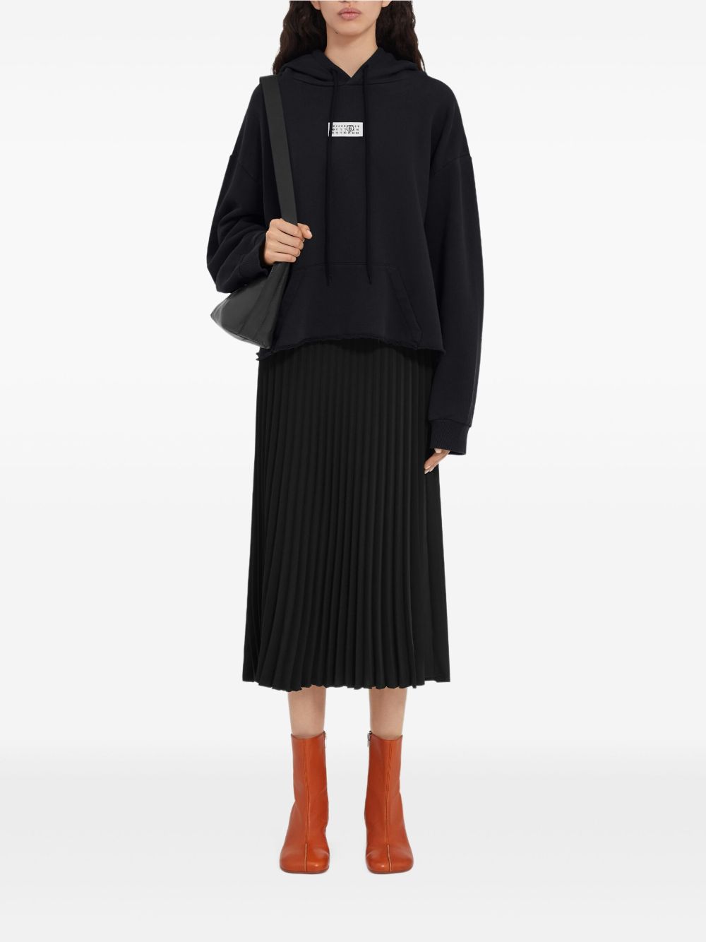 MM6 MAISON MARGIELA Felpa con cappuccio in cotone nero