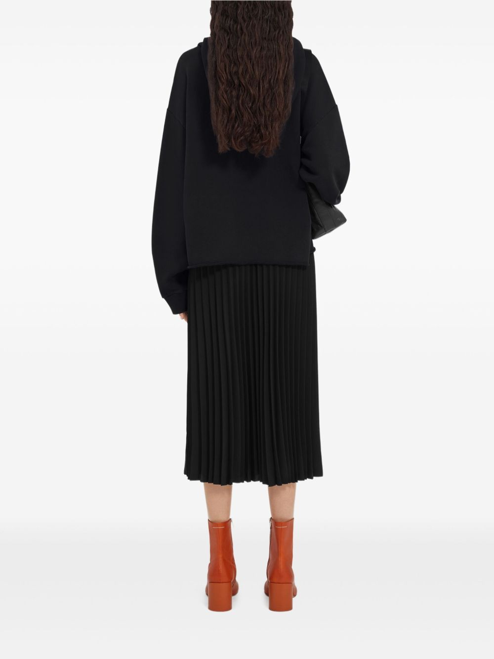 MM6 MAISON MARGIELA Felpa con cappuccio in cotone nero