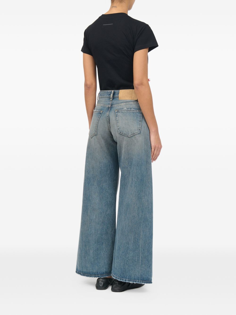MM6 MAISON MARGIELA Jeans wide leg con effetto used