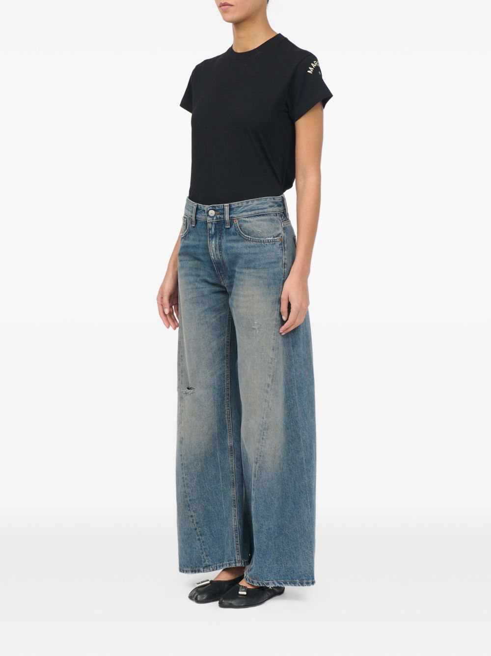 MM6 MAISON MARGIELA Jeans wide leg con effetto used