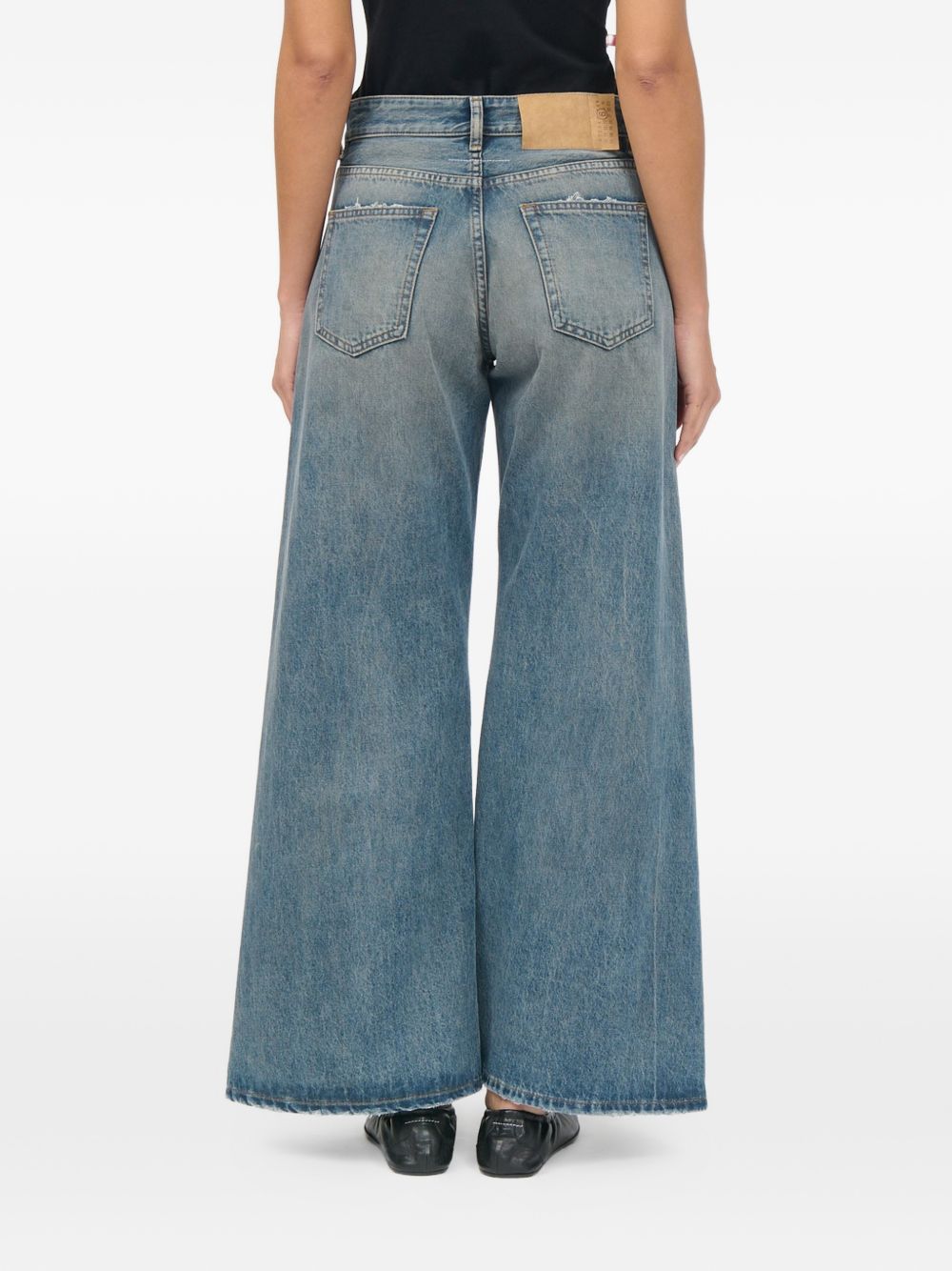 MM6 MAISON MARGIELA Jeans wide leg con effetto used