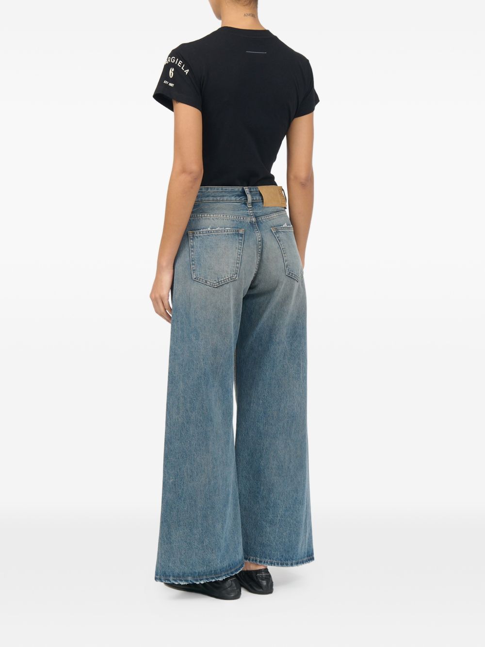 MM6 MAISON MARGIELA Jeans wide leg con effetto used