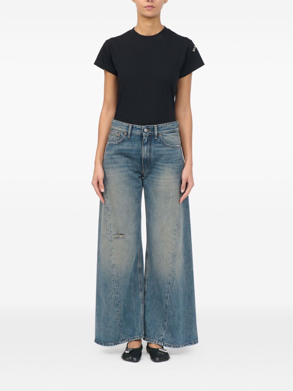 MM6 MAISON MARGIELA Jeans wide leg con effetto used