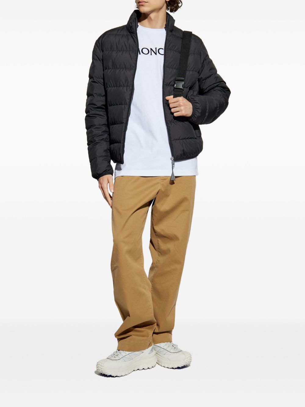 MONCLER Piumino corto Baudinet in poliestere con collo alto