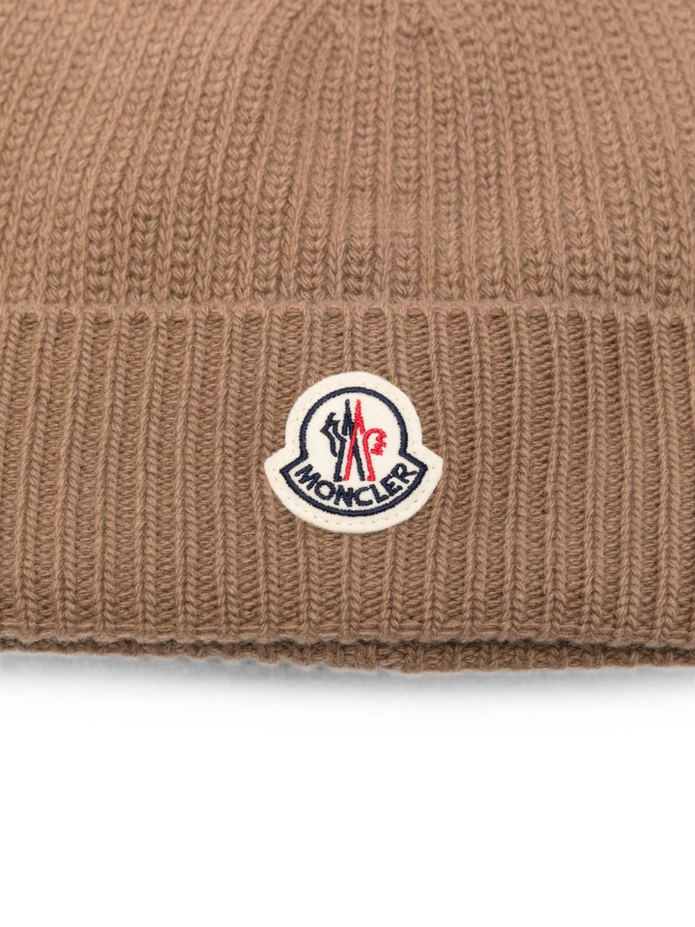 MONCLER Berretto in lana a coste con logo